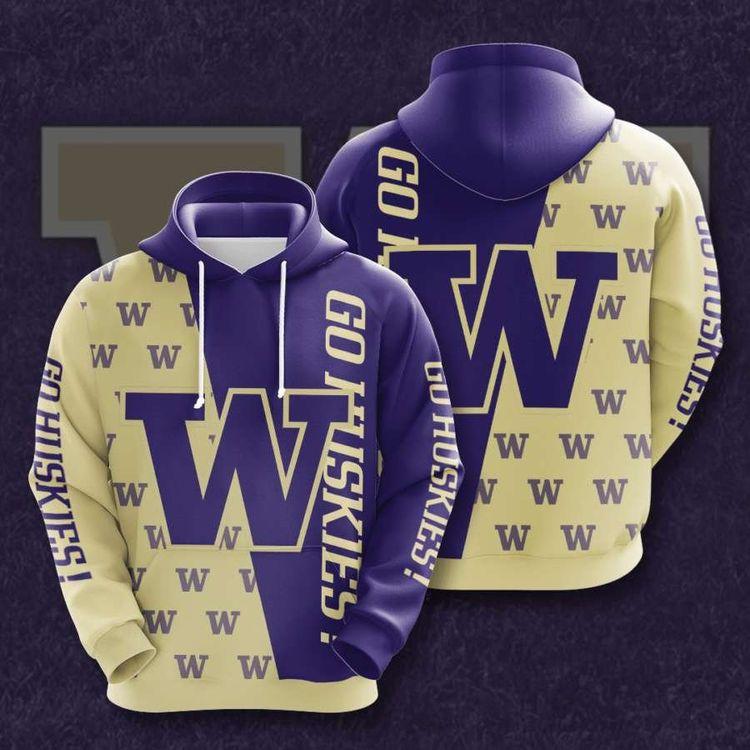 Washington Huskies No2070 Custom 3D Hoodie