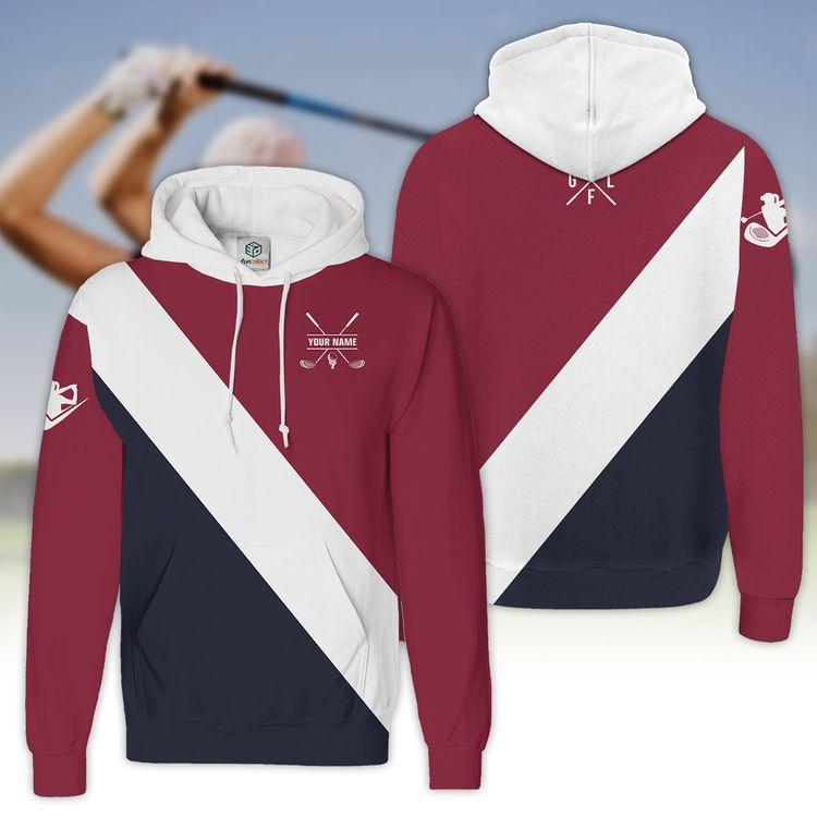 Womens Golf Custom Name Color Maroon White And Navy Women Golf Limited 3D Hoodie
