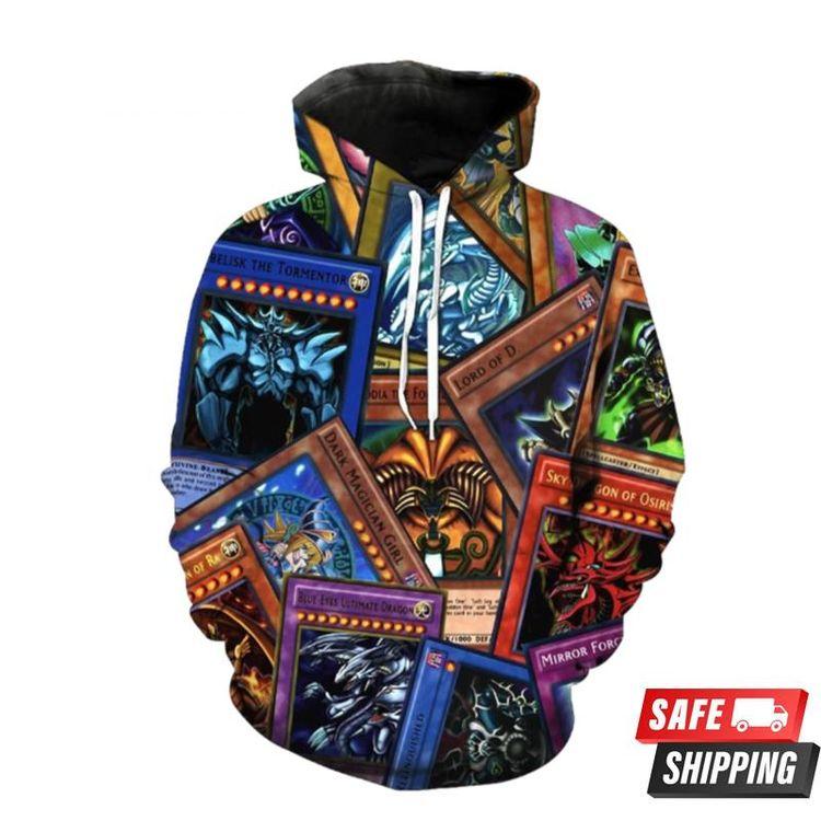 Yu Gi Oh Trading Cawowords Collage All Over Print Hoodie
