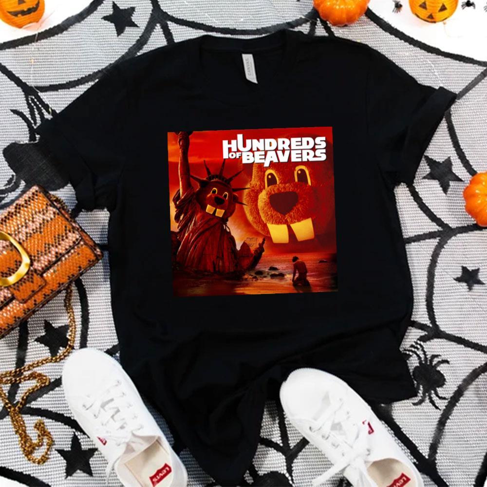 Hundreds Of Beavers 3 Design T-shirt