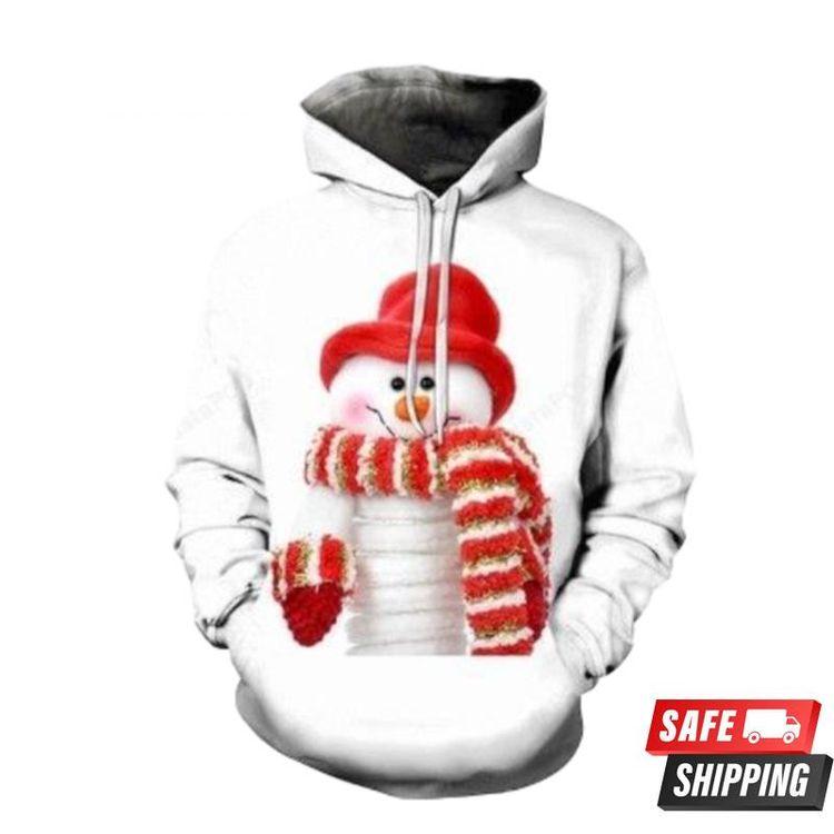2020 Christmas Fashion And Pered Custom Christmas Pattern Of A Cute Snowman Graphic Ver 1 All Over Print Hoodie