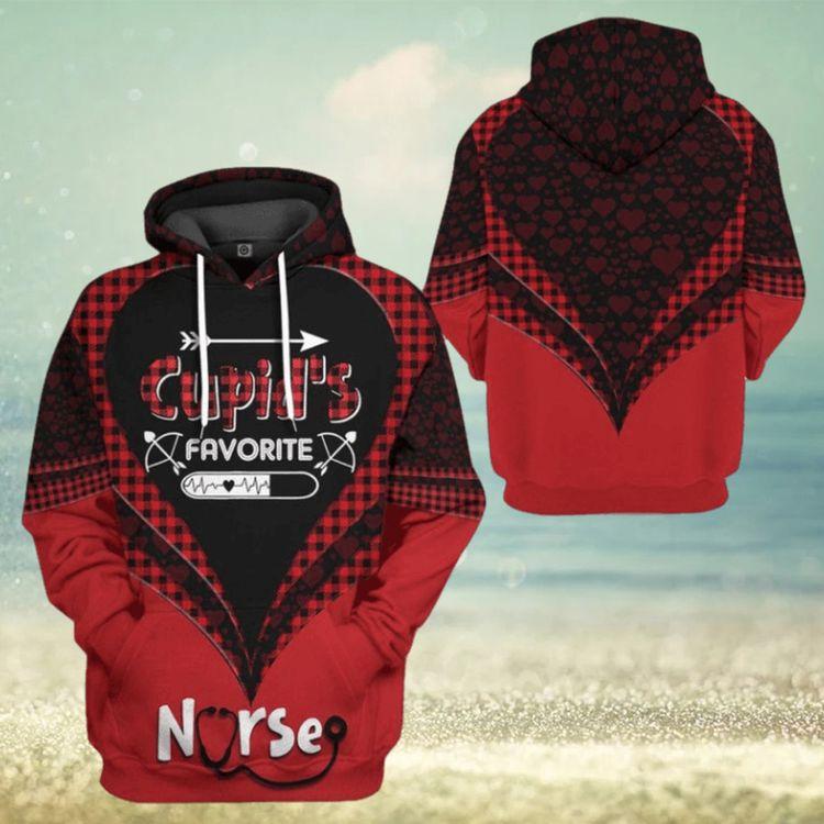 3d Cupids Favorite Nurse Valentine Custom T Appare Ver 1 All Over Print Hoodie