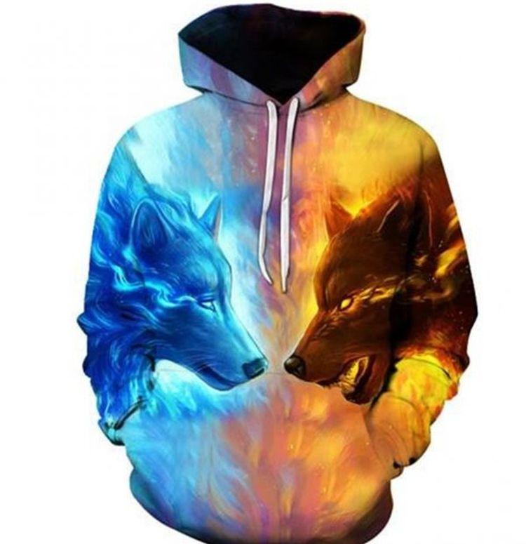 3d Pullover Ice And Fire Wolves Ver 1 All Over Print Hoodie