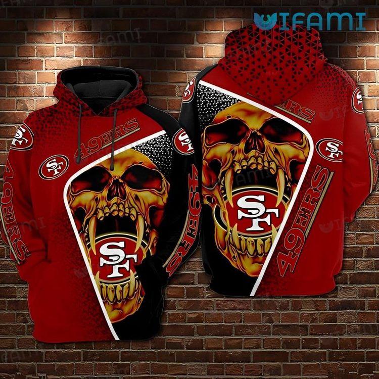 49ers Skull Holding Logo San Francisco 49ers Gift Ver 1 3D Hoodie