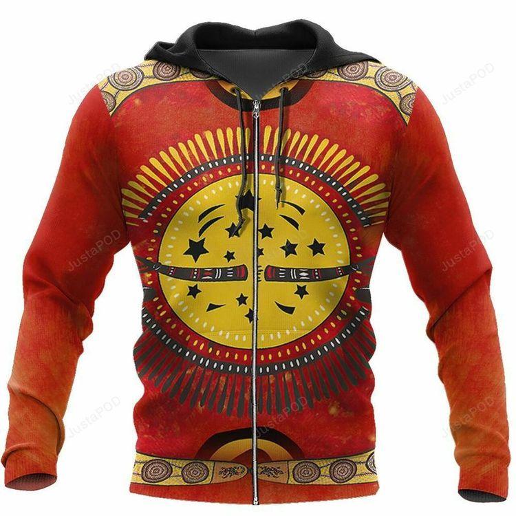 Aboriginal Sun And Boomerang 3d Ver 1 All Over Print Hoodie