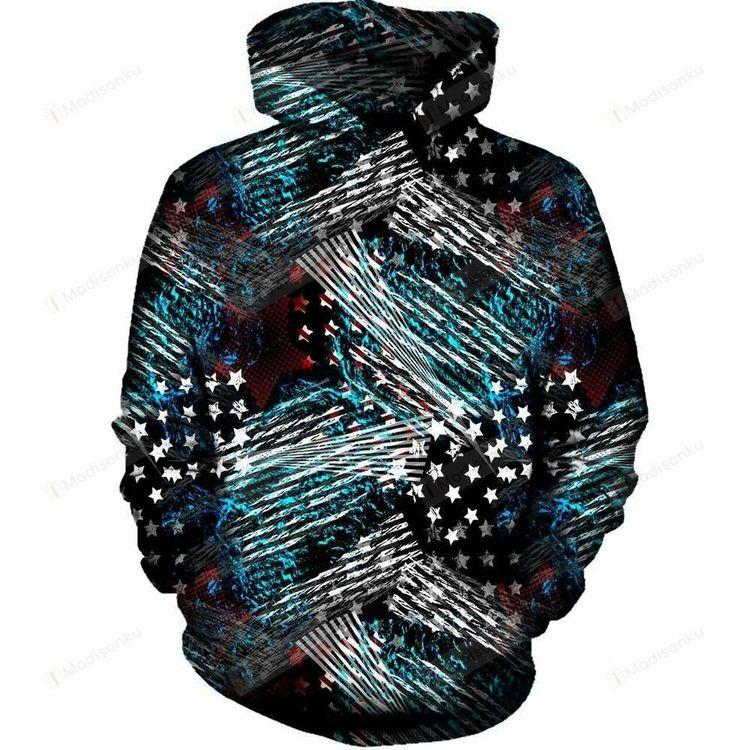 American Abstract 3d 3D Hoodie