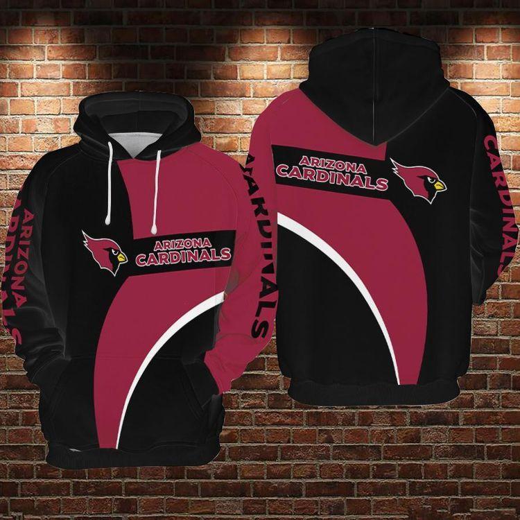 Arizona Cardinals Black Red Men Arizona Cardinals All Over Print Hoodie