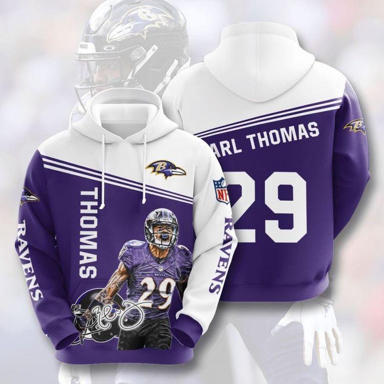 Baltimore Ravens No173 Custom Ver 1 All Over Print Hoodie