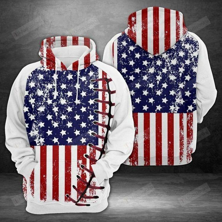 Baseball Usa Flag 3d 3D Hoodie