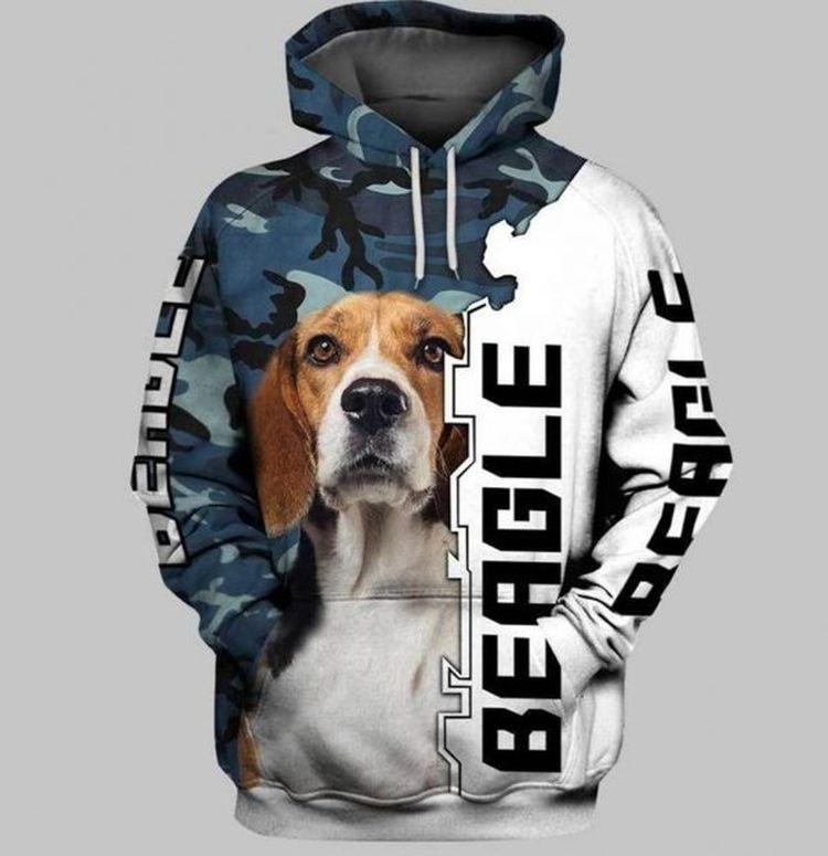 Beagle Blue And White Amazing 3d Printed Sublimation All Over Print Hoodie