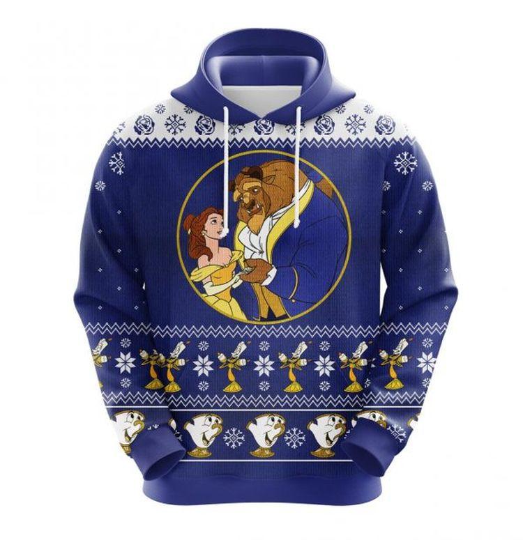 Beauty And The Beast Christmas Cute Noel Mc Ugly Limited 3D Hoodie