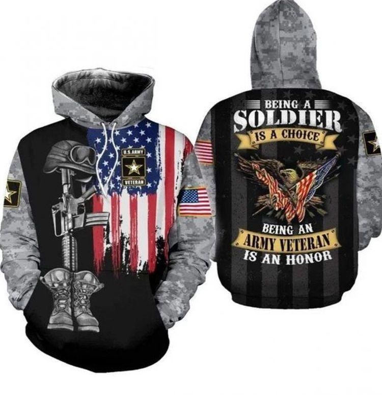 Being An Army Veteran Is An Honor Us Army 3D Hoodie
