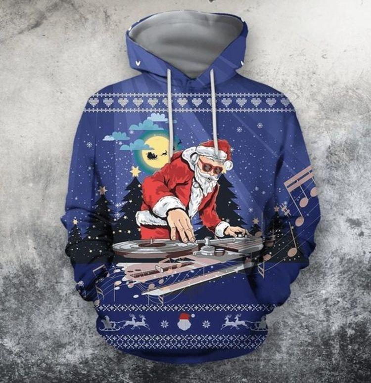 Blue Santa Claus Amazing Design 3d Printed Sublimation Limited 3D Hoodie