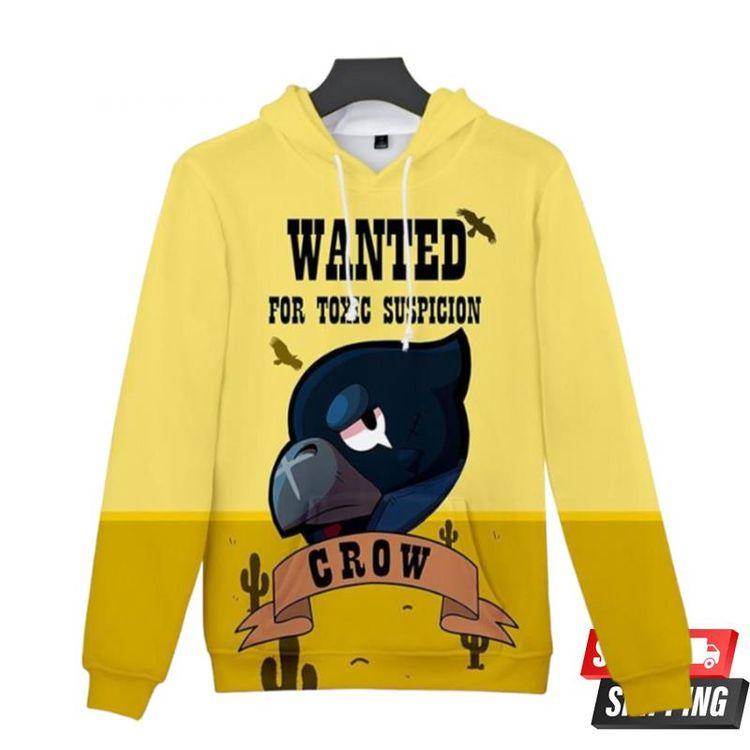 Brawl Stars Crow Youth Hip Hop All Over Print Hoodie