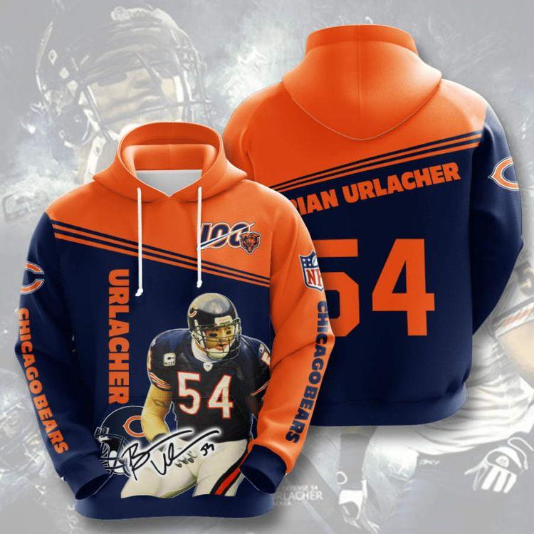 Brian Urlacher Chicago Bears Limited 3D Hoodie