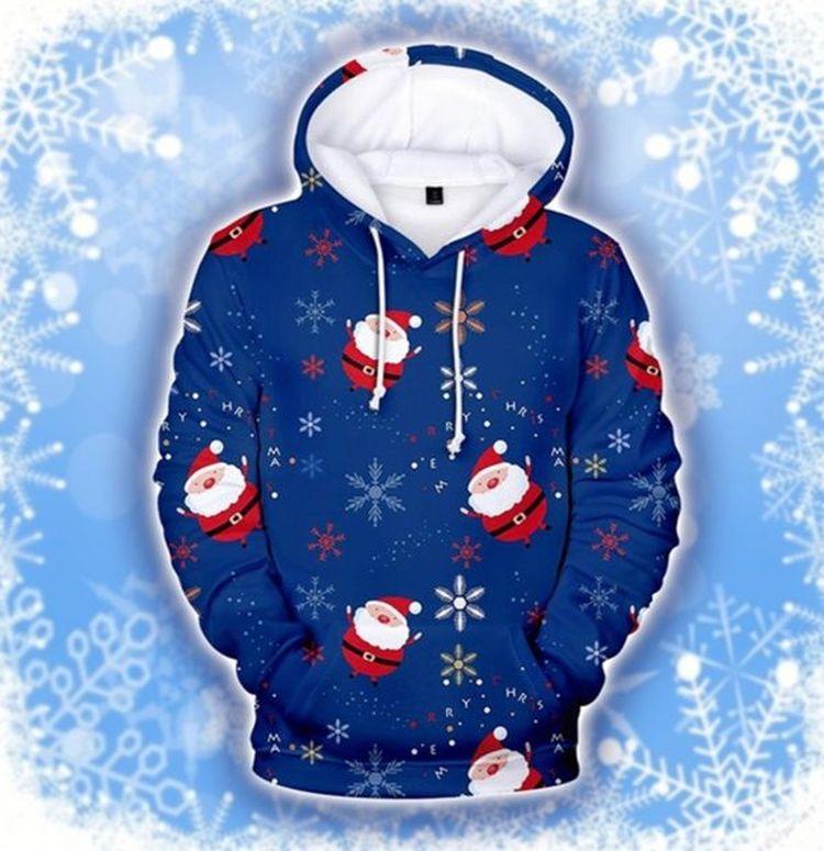 Christmas Navy Santa Limited 3D Hoodie