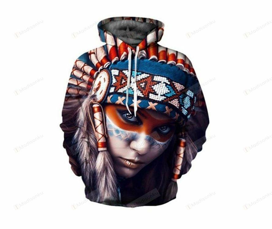 Creative Colorful Tribe Girl 3d Limited 3D Hoodie
