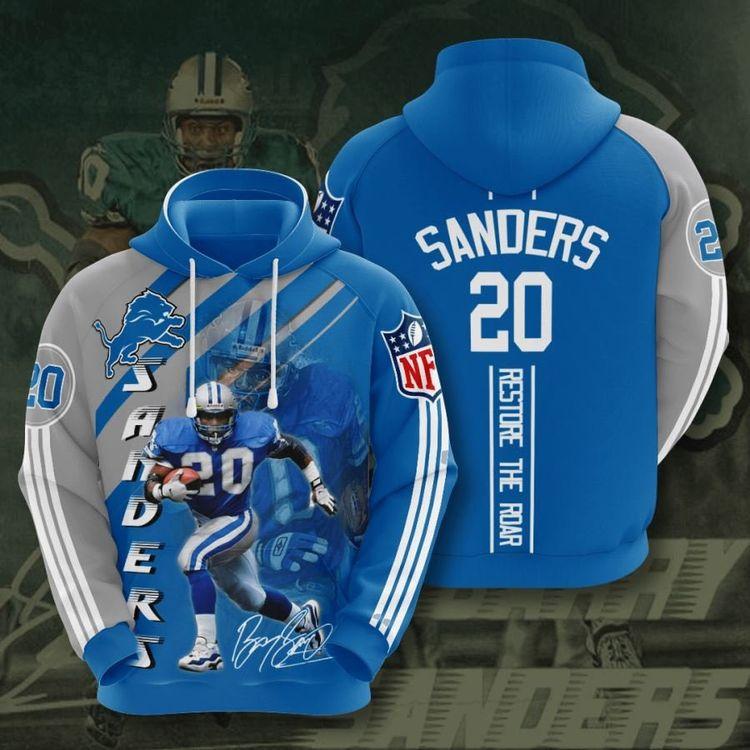 Detroit Lions No582 Custom Ver 1 Limited 3D Hoodie