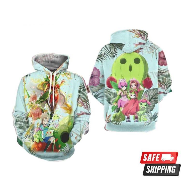 Digimon Palmon Evolution Line 3966 All Over Print Hoodie