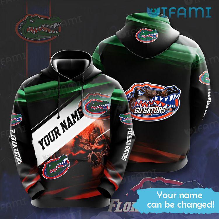 Florida Gators Custom Name Skull Color Block Gators Gift All Over Print Hoodie