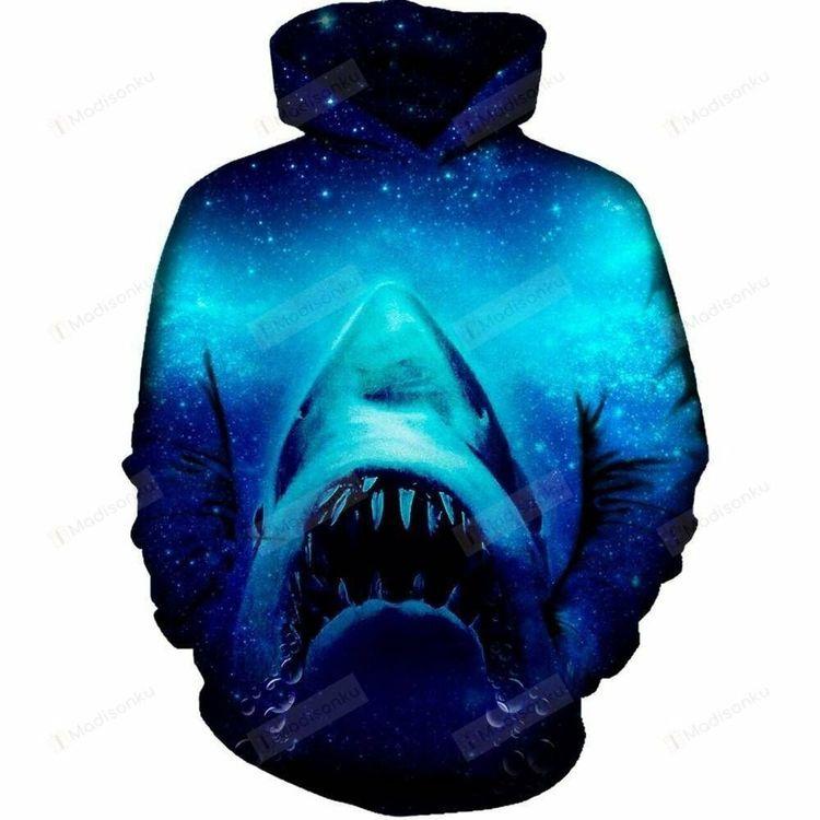 Galactic Shark 3d 3D Hoodie