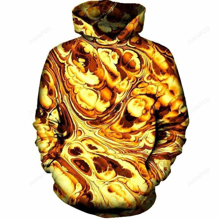 Gold Abstract Painting 3d Ed All Over Print Hoodie
