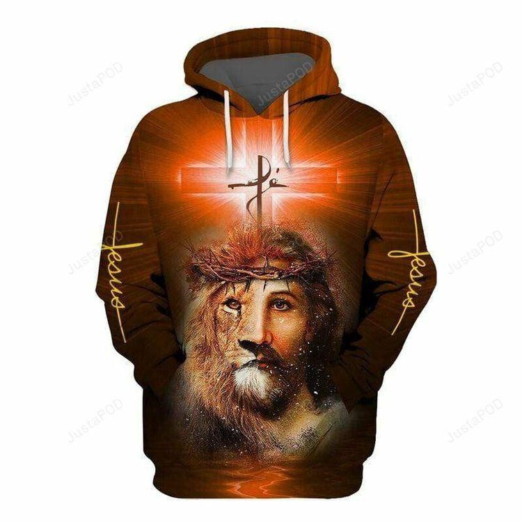 Jesus And Lion Combination 3d Limited 3D Hoodie