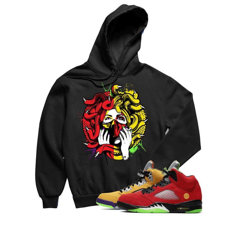 Jordan 5 What The Medusa Mask Black Sneaker What The Retro 5s Outfit All Over Print Hoodie