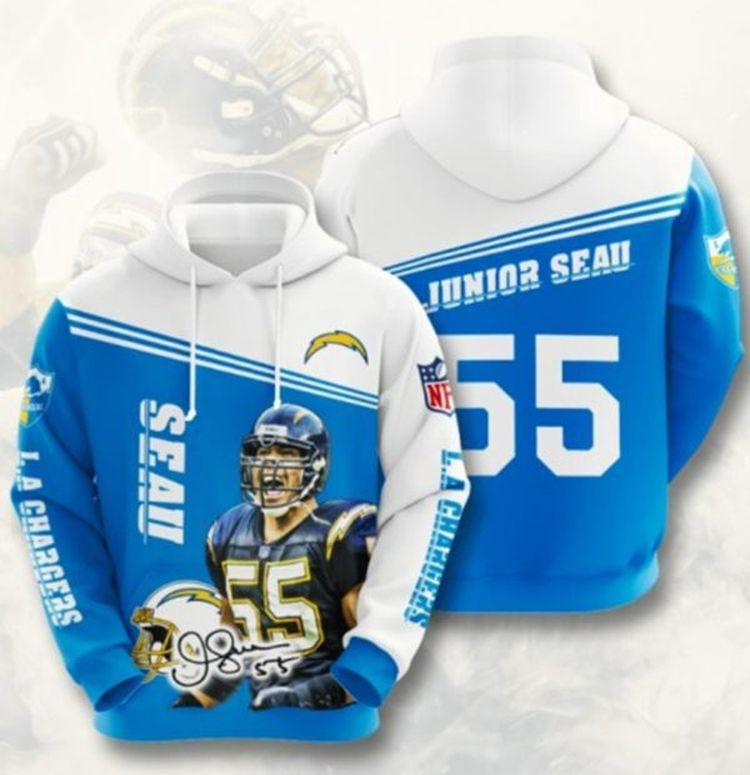 Junior Seau 55 Blue Limited 3D Hoodie