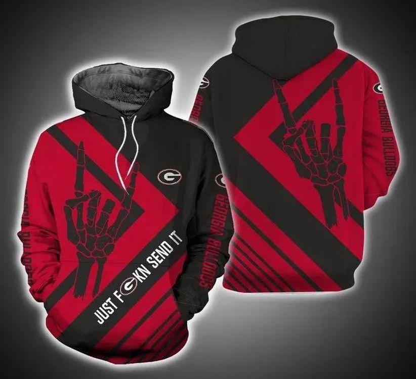 Just Send It Georgia Bulldogs For Fan College Baseball Apparel All Over Print Hoodie