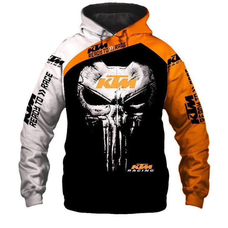 Ktm Punisher Skull Black 3D Hoodie