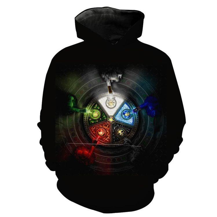 Magic The Gathering Five Mana Color All Over Print Hoodie