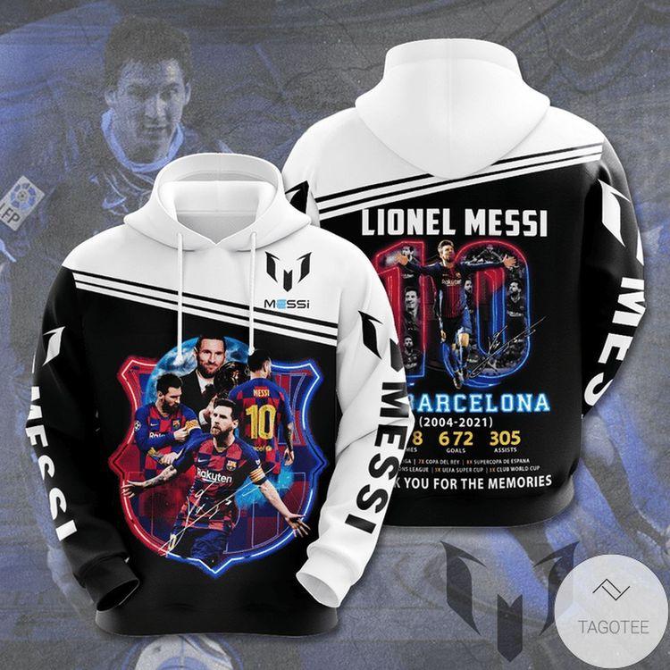 Lionel Messi Barcelona Thank You For The Memories 3d 3D Hoodie