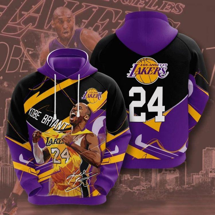 Los Angeles Lakers 24 3d All Over Print Hoodie