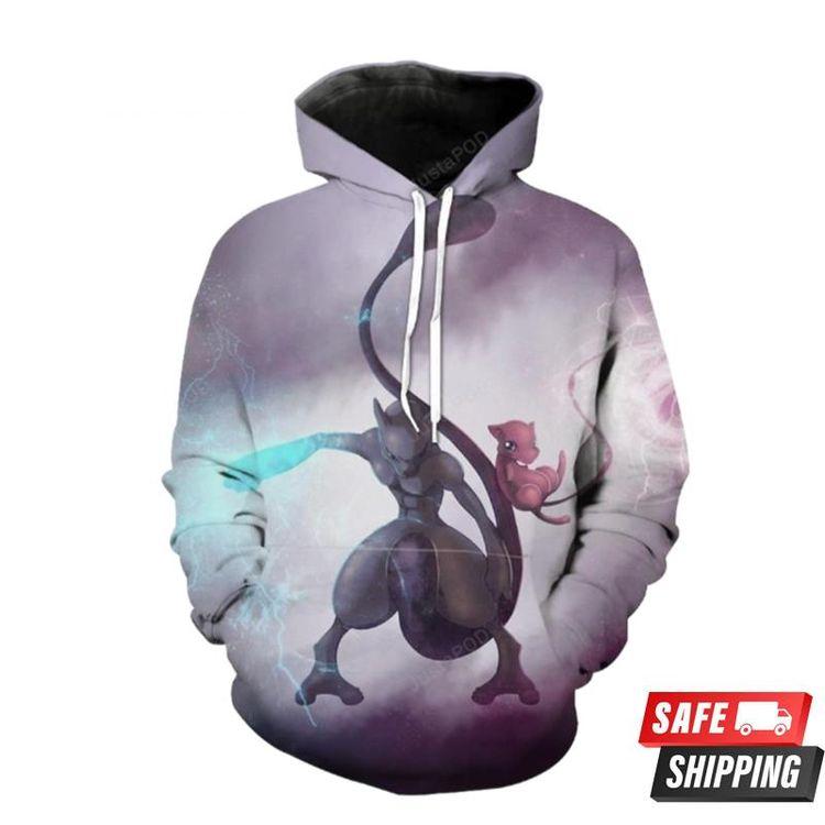 Mew Vs Mewt Pokemon Clothing All Over Print Hoodie