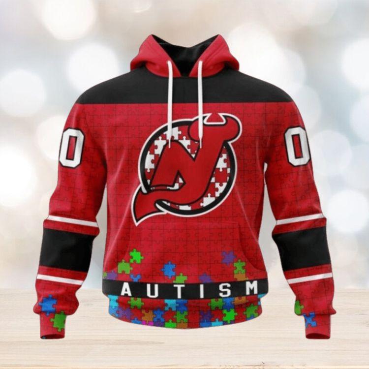 New Jersey Devils Specialized Unisex Kits Hockey Fights Against Autism 3D Hoodie