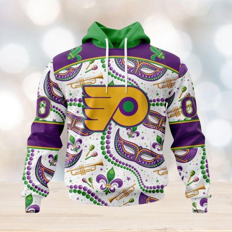Nhl Philadelphia Flyers Special Mardi Gras Design 3D Hoodie