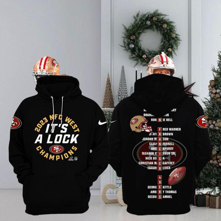 San Francisco 49ers Its A Lock Nfc West Champions 2023 Longpants Cap Black Limited 3D Hoodie